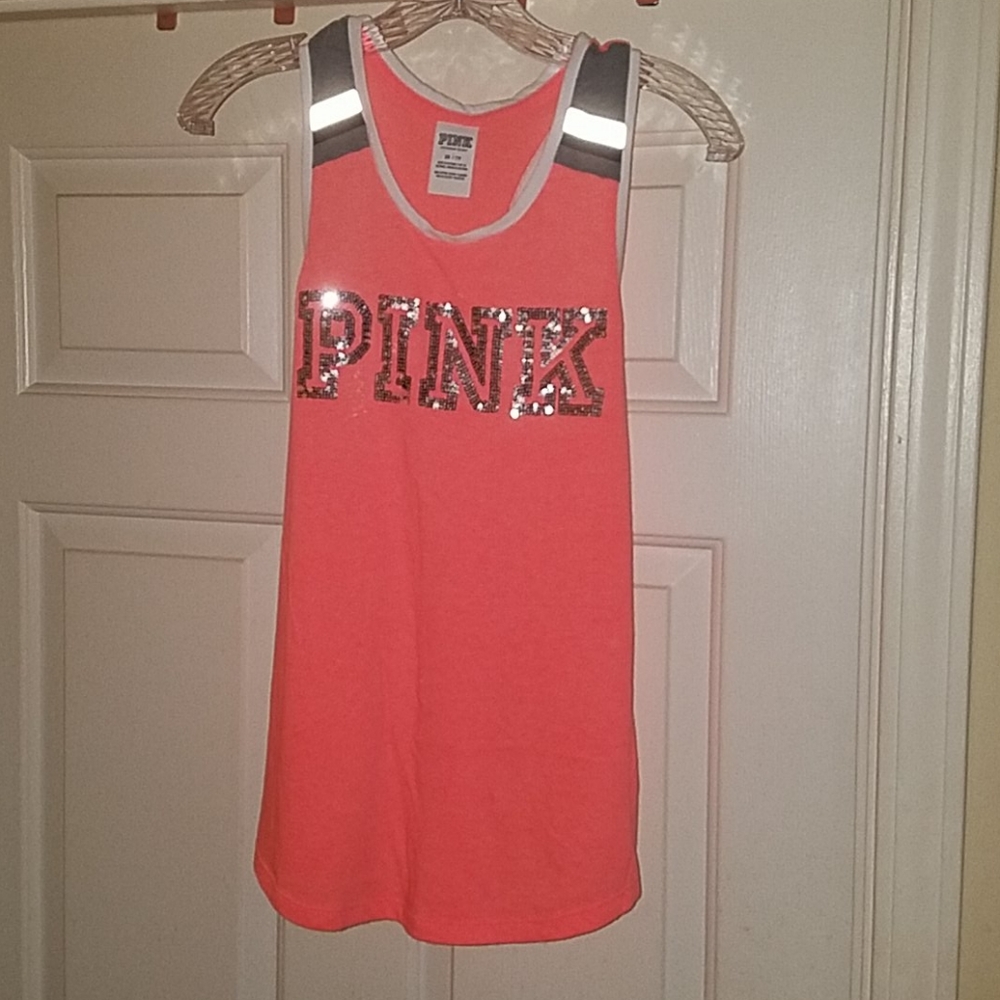 Pink peach/orange bling tank